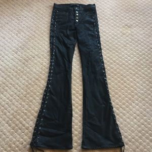 Veronica Beard Black Coated Jeans